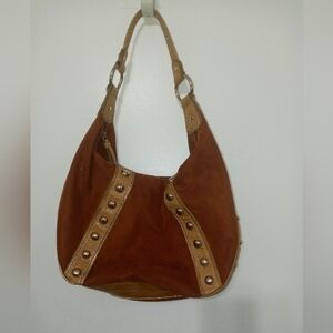 Genna de rossi Retro Hippie Bohemian 70's Faux Leather hobo shoulder bag studded